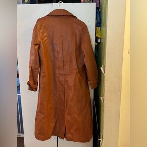 Brown Vinyl Trench Coat